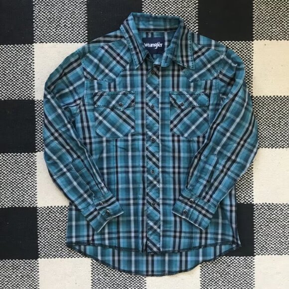 Wranglers Boys button shirt plaid - Picture 1 of 4